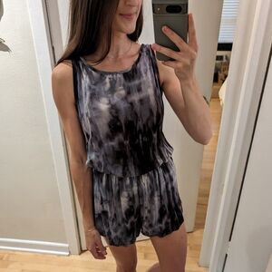 Blue, Gray, & Brown Tie-Dye Romper, Size XS